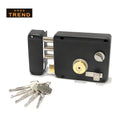 Khas Trend KT812 Rim Lock in matt black finish with star key mechanism.