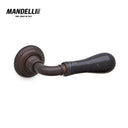 Mandelli 8011 Naxos door handle in antique bronze and black marquinia, reflecting exquisite Italian craftsmanship and luxurious design.