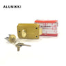 Alunikki 558-B Gold Nightlatch with keys and installation fittings.