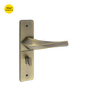 Khas Triumph Plus S1243H1717 door handle set in matt antique brass finish, featuring a sleek and modern curved design.