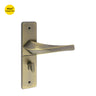Khas Triumph Plus S1243H1717 door handle set in matt antique brass finish, featuring a sleek and modern curved design.