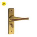 Khas Triumph Plus S1243H1717 door handle set in MAE with wood finish, featuring a natural wooden grip and solid brass plate.