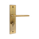 S1245H1775 door handle set on a rectangular backplate in a Double Coffee finish, featuring a sleek lever and a privacy turn knob.