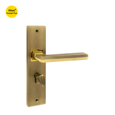 Khas Triumph Plus WD1499 door handle set in MAB/PVD finish, featuring a luxurious blend of antique brass and polished gold accents.
