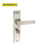 Khas Maximum Plus Z82 Door Handle Set in Satin Nickel, featuring a sleek rectangular design.