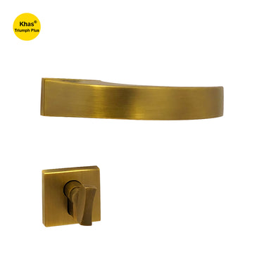 Khas Triumph Plus 1500 door handle set with rosette in MAE finish, featuring a sleek and elegant design with smooth lines.