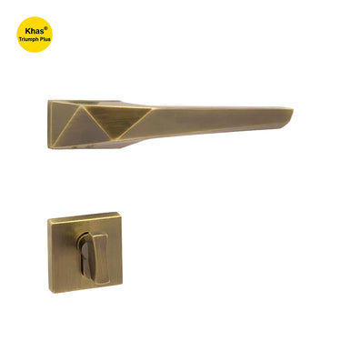Khas Triumph Plus 1501 door handle set with rosette in MAB finish, featuring a modern geometric design.