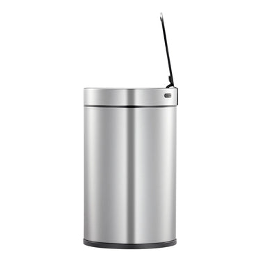 EKO Docomo X Sensor Bin EK9286 in brushed stainless steel, 12 litres, with hands-free motion sensor operation and manual touch switch, suitable for small spaces.