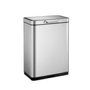 EKO E-Touch Electric Touch Bin EK9180R in brushed stainless steel, 20 litres, featuring an electronic touch mechanism and USB rechargeability, perfect for efficient and hygienic waste disposal.