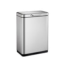 EKO E-Touch Electric Touch Bin EK9180R in brushed stainless steel, 30 litres, featuring a USB rechargeable electric mechanism and a deodorizer compartment, ideal for modern, busy kitchens.