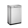 EKO E-Touch Electric Touch Bin EK9180R in brushed stainless steel, 45 litres, featuring a USB rechargeable mechanism and a deodorizer compartment, ideal for contemporary living and office spaces.
