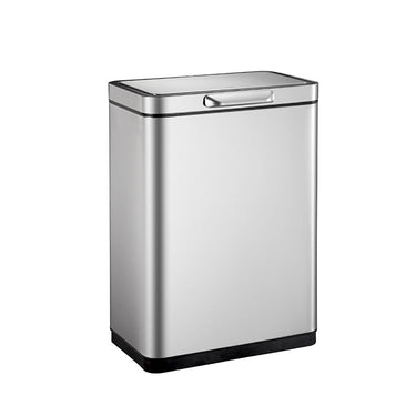EKO E-Touch Electric Touch Bin EK9180R in brushed stainless steel, 45 litres, featuring a USB rechargeable mechanism and a deodorizer compartment, ideal for contemporary living and office spaces.