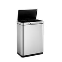 EKO E-Touch Electric Touch Bin EK9180R in brushed stainless steel, 20 litres, featuring an electronic touch mechanism and USB rechargeability, perfect for efficient and hygienic waste disposal.