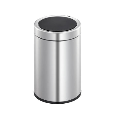 EKO Docomo X Sensor Bin EK9286RO in brushed stainless steel, 6 litres, featuring USB rechargeability, ozone sanitization, and hands-free sensor operation, perfect for modern, hygienic lifestyles.
