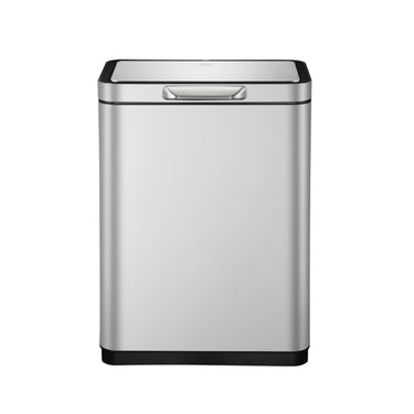 EKO E-Touch Electric Touch Bin EK9180R in brushed stainless steel, 20 litres, featuring an electronic touch mechanism and USB rechargeability, perfect for efficient and hygienic waste disposal.
