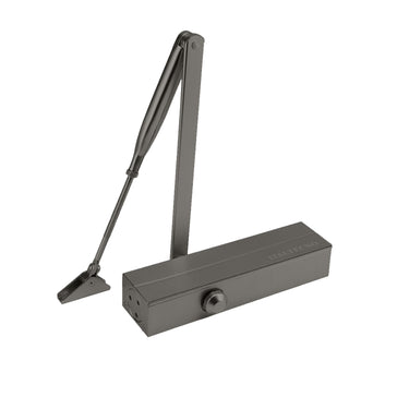 Italtecno 2026BCDA UL listed fire rated door closer in brown, featuring a heavy-duty rectangular body and jointed arm mechanism.