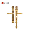 Bronces Coba 50630 Residential Entrance Set in Matt Old Antique Brass Finish, made in Spain, featuring an intricate and stylish design.