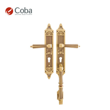 Bronces Coba 50640 Residential Entrance Set in P.O.V. Finish, made in Spain, featuring an intricate and stylish design.