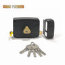 Khas Premeo 540-12B Black Rim Lock with secure locking mechanism and durable black finish.