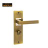 Khas Trend Plus 5801-39 Door Handle Set in AB/CP finish, featuring a sleek rectangular design with a combination of Antique Brass and Chrome Plating.