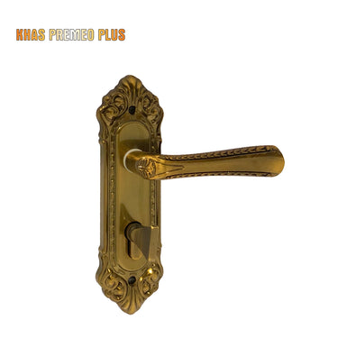 Khas Premeo Plus 5827-199 door handle set in antique finish with intricate detailing and ergonomic design.