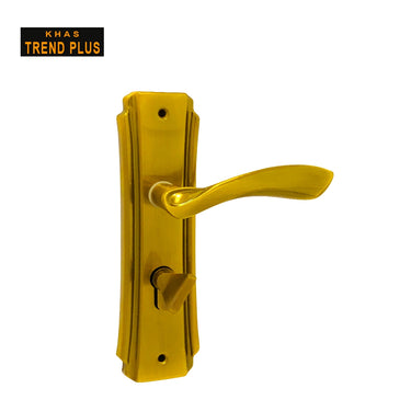 Khas Trend Plus 5812-03 Door Handle Set in AE finish, featuring a graceful curved design with an antique look.