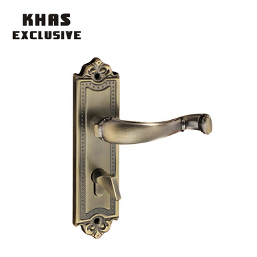 Khas Exclusive 5823-296 door handle set in MAB finish with intricate detailing on the handle and backplate.