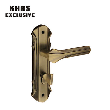 Khas Exclusive 5827-199 door handle set in antique brass finish with ornate detailing.