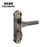 Khas Exclusive 5827-199 door handle set in satin nickel and black nickel finish with sleek, modern detailing.
