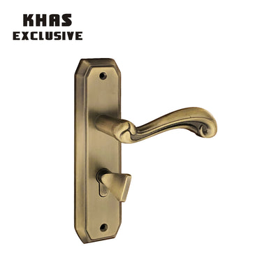 Khas Exclusive 5827-47 door handle set in Matt Antique Brass finish with intricate detailing and a decorative handle.