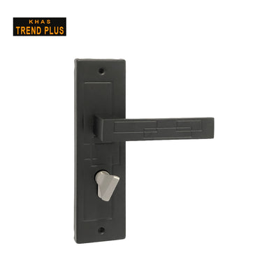 Khas Trend Plus 5827-49 Door Handle Set in Matt Black finish, featuring a sleek modern design with an elegant matte look.