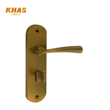 Khas Variety 5846-203 door handle set in MAE finish, featuring a sleek curved handle and antique elegant design.
