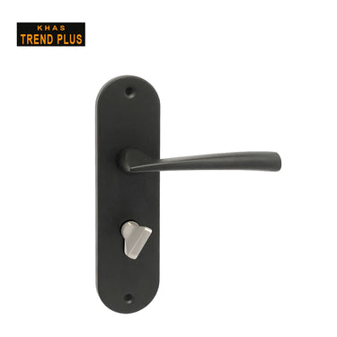 Khas Trend Plus 5846-203 Door Handle Set in Matt Black finish, featuring a sleek, modern design with a matte texture.