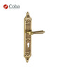 Bronces Coba 640-S Handle Set on Plate in P.O.V Finish, made in Spain, featuring an intricate design.