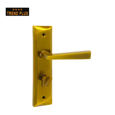 Khas Trend Plus 67 Door Handle Set in AE finish, showcasing a sleek design with a secure lock mechanism.