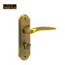 Khas Trend Plus 86M208-267 Door Handle Set in AB finish, featuring a modern curved design with an antique brass tone.
