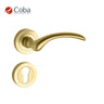 Bronces Coba 980-P Handle Set with Rosettes and Key Hole Escutcheon in Matt Old Antique Finish, made in Spain, featuring a sleek and timeless design.