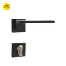 Khas Triumph Plus A14-1715 door handle set with rosette in matt black finish, featuring a sleek minimalist design.