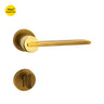 Khas Triumph Plus A32-1630 door handle set with rosette in matte antique brass and PVD finish, featuring a sleek modern design and durable construction.