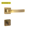 Khas Maximum Plus A6-A1008 door handle set with square rosette design in MAB finish, featuring a sleek, minimalist style.
