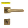 Khas Maximum Plus A6-A1009 door handle set with square rosette design in MAB finish, featuring a sleek and minimalist style.