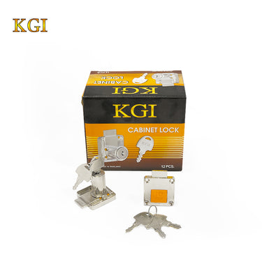 KGI 1101 chrome-plated cabinet/drawer lock with keys, made in Thailand.