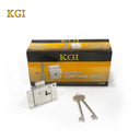 KGI H-034 chrome-plated universal cupboard lock with keys, made in Thailand.