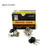 Khas Classic 06 chrome-plated cabinet/drawer lock with keys.