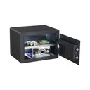 Italtecno EG-4035 residential safe in Sandy Grey finish, featuring electronic lock and internal LED light.