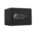 Italtecno F2-2535 residential safe in Sandy Grey finish, featuring fingerprint scanner, LCD display, and concealed key access.