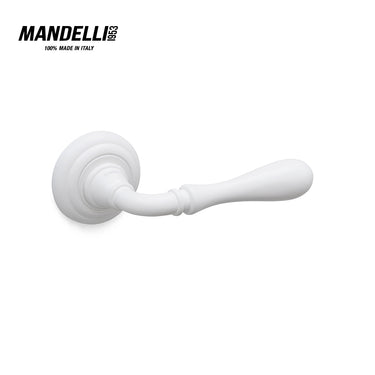Mandelli 1421 Gou door handle in matte white finish, crafted with precision in Italy, featuring a sleek and modern design.