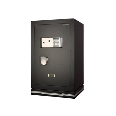 Italtecno GTX-6845II home and office safe in black, heavy-duty steel construction with electronic keypad and LCD screen.