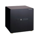 Italtecno H1-45ZW residential safe in high gloss black finish with fingerprint scanner and digital touch keypad.