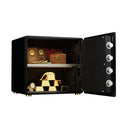Italtecno H1-45ZW residential safe in high gloss black finish with fingerprint scanner and digital touch keypad.